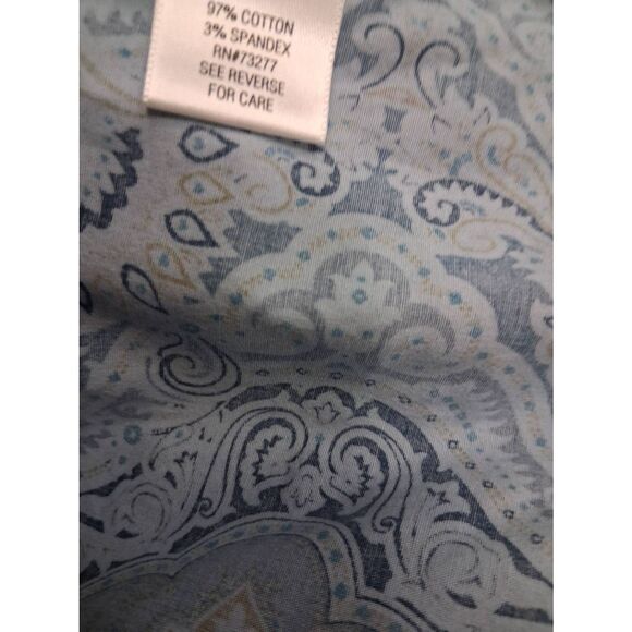 Croft and barrow womens 2xl paisley blouse blue shirt mom grandma shirt - Picture 8 of 9